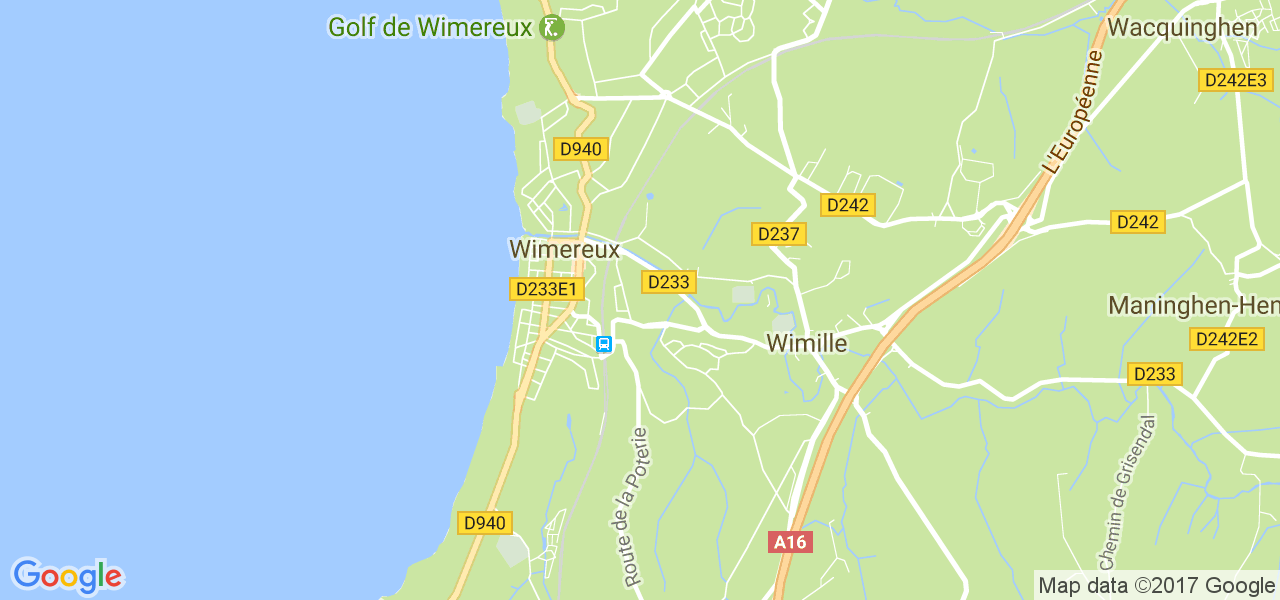 map de la ville de Wimereux