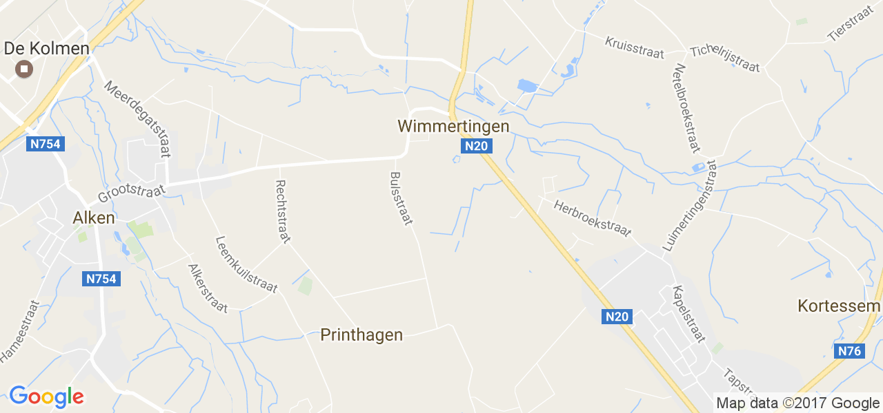 map de la ville de Wimmertingen