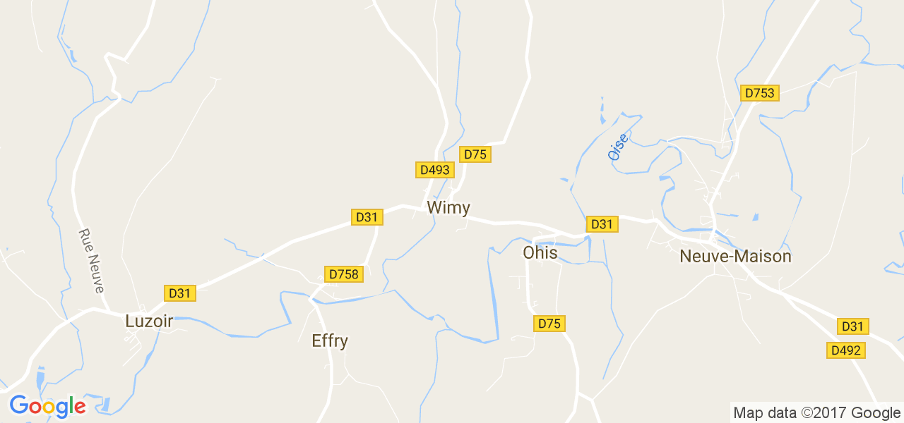 map de la ville de Wimy