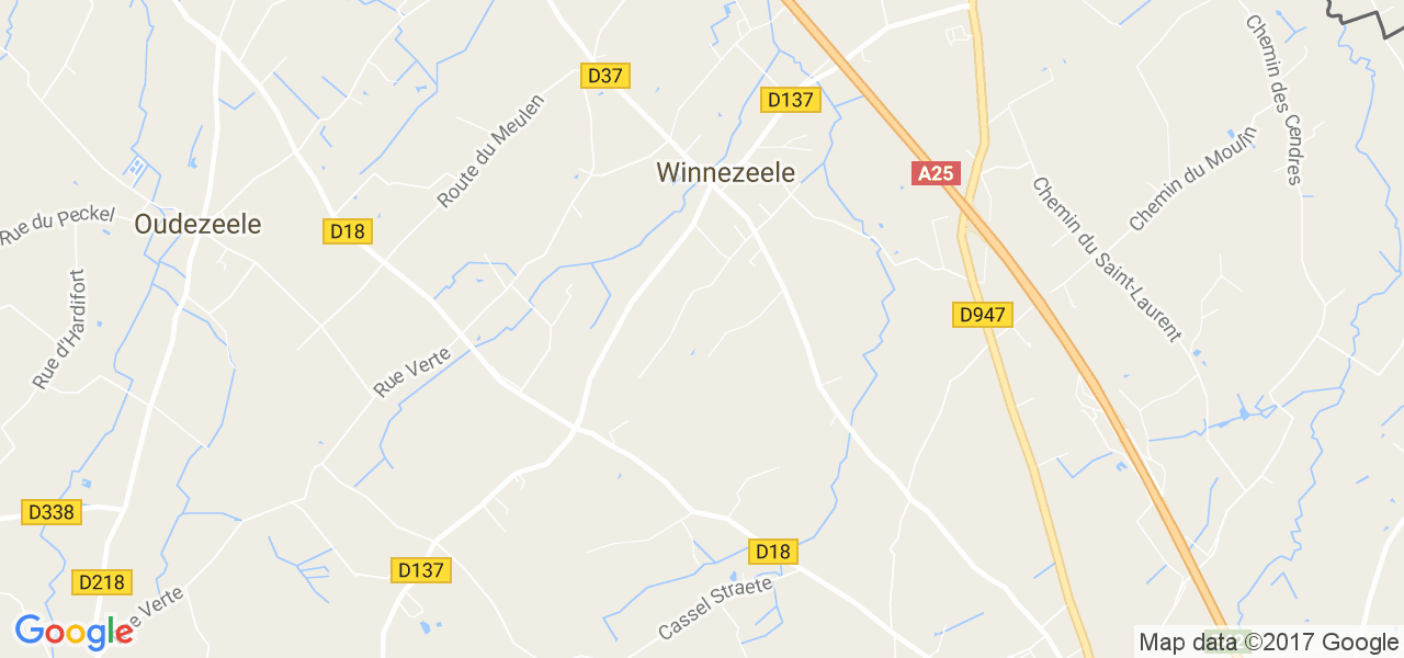 map de la ville de Winnezeele