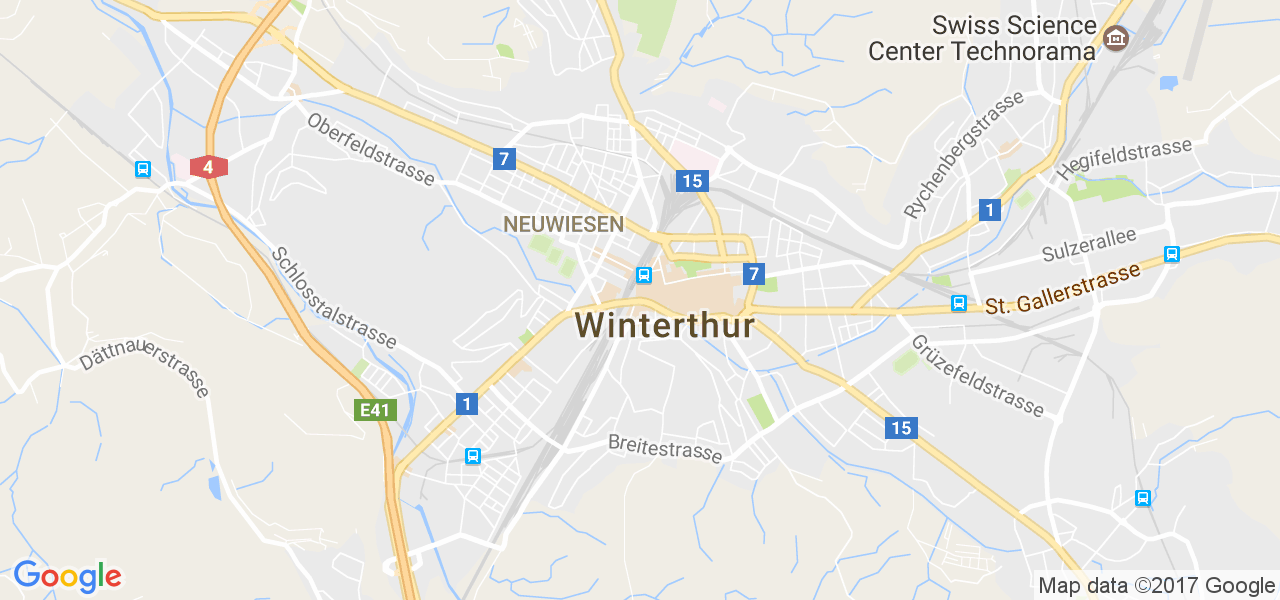 map de la ville de Winterthur