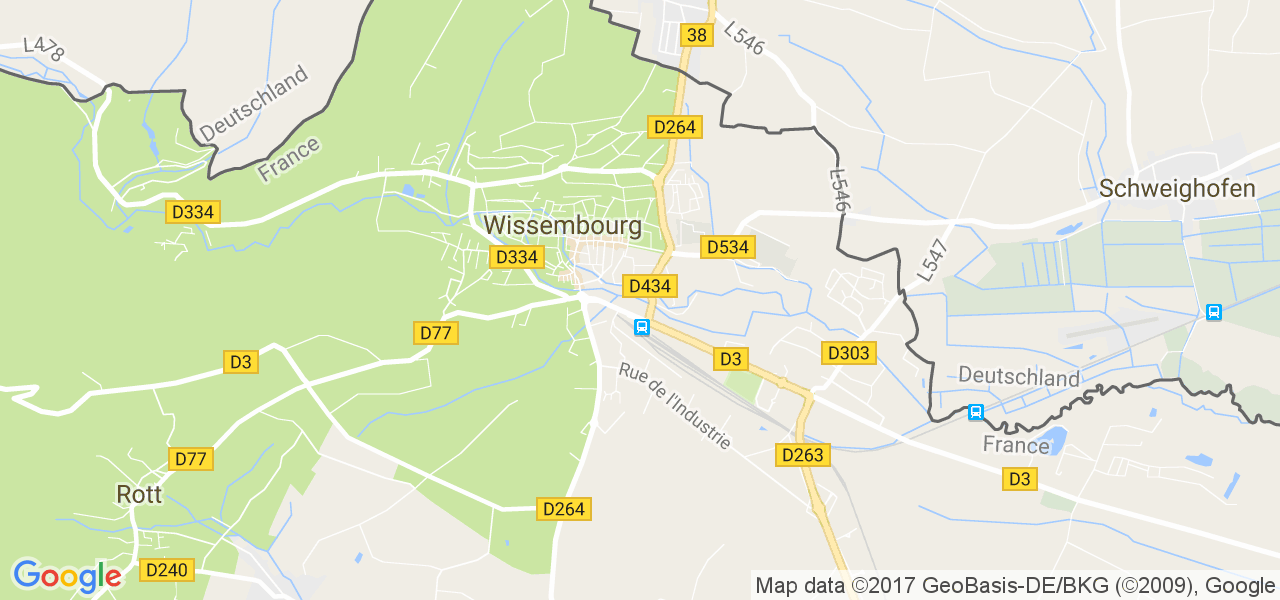 map de la ville de Wissembourg