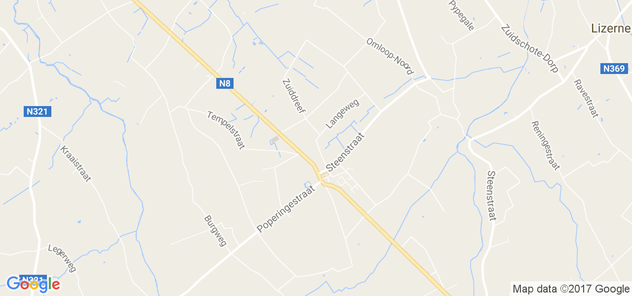 map de la ville de Woesten