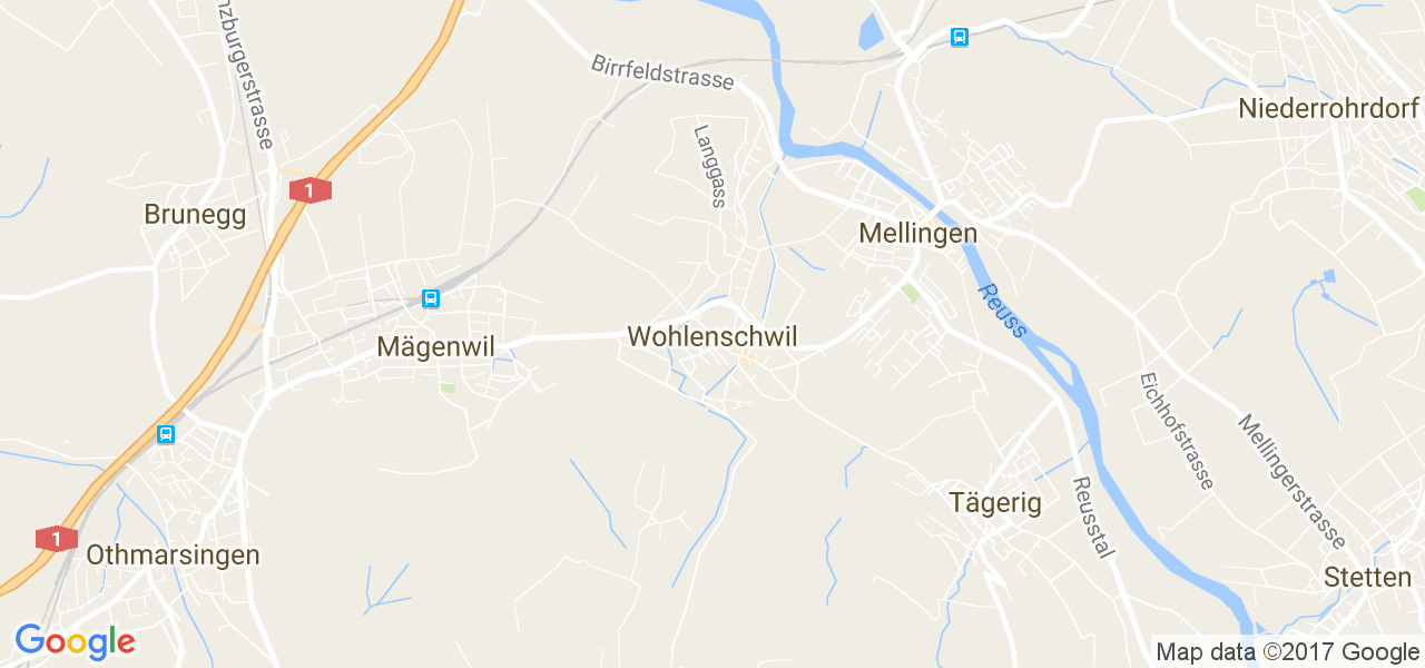 map de la ville de Wohlenschwil