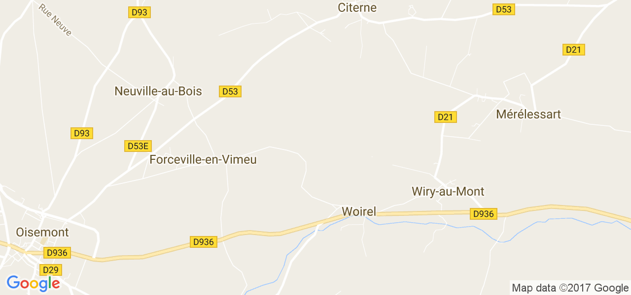 map de la ville de Woirel