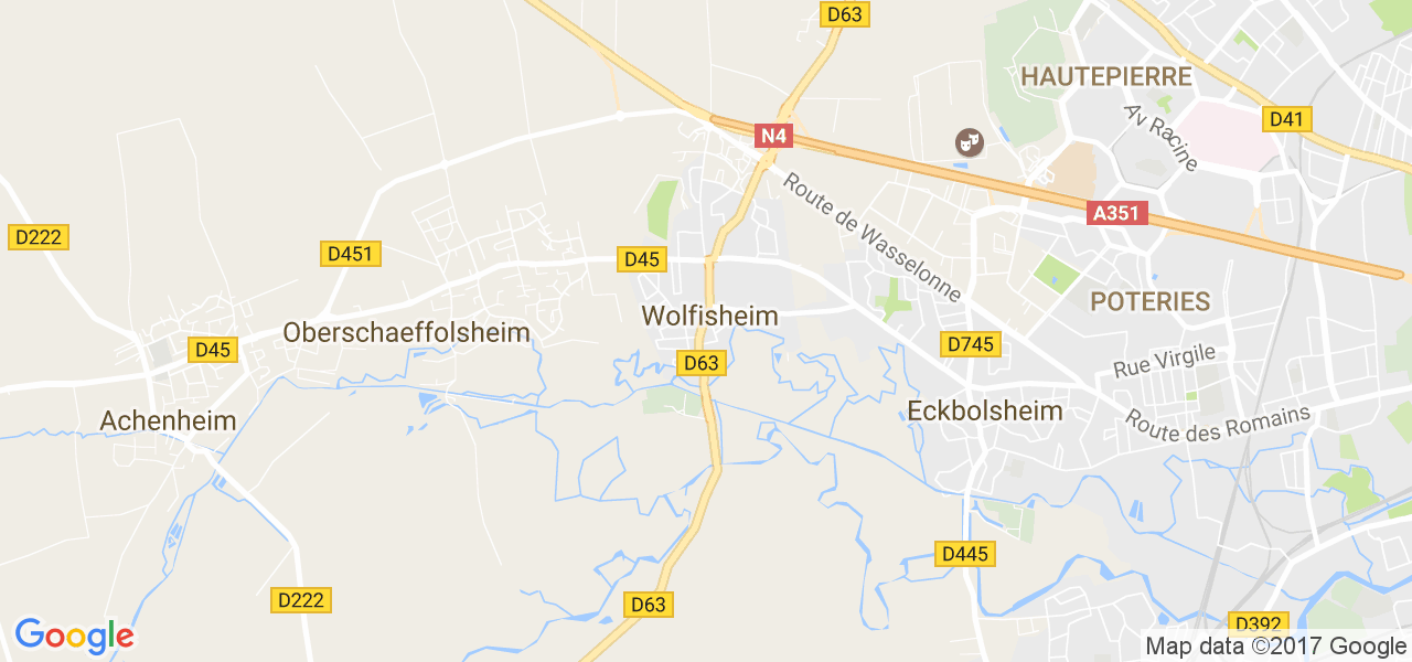 map de la ville de Wolfisheim