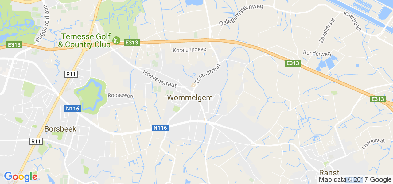 map de la ville de Wommelgem