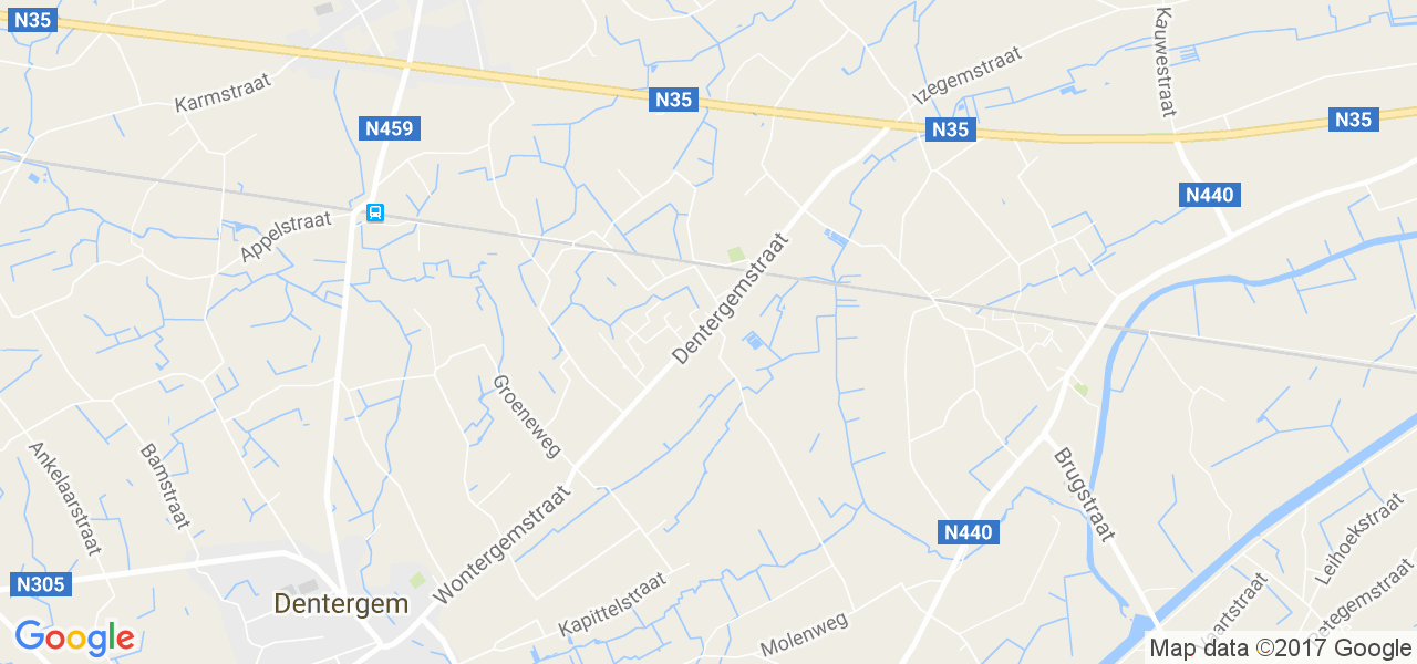 map de la ville de Wontergem