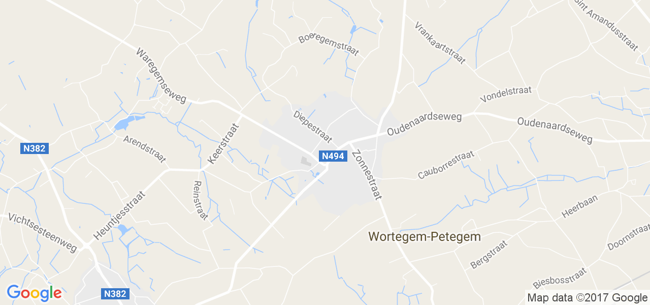 map de la ville de Wortegem