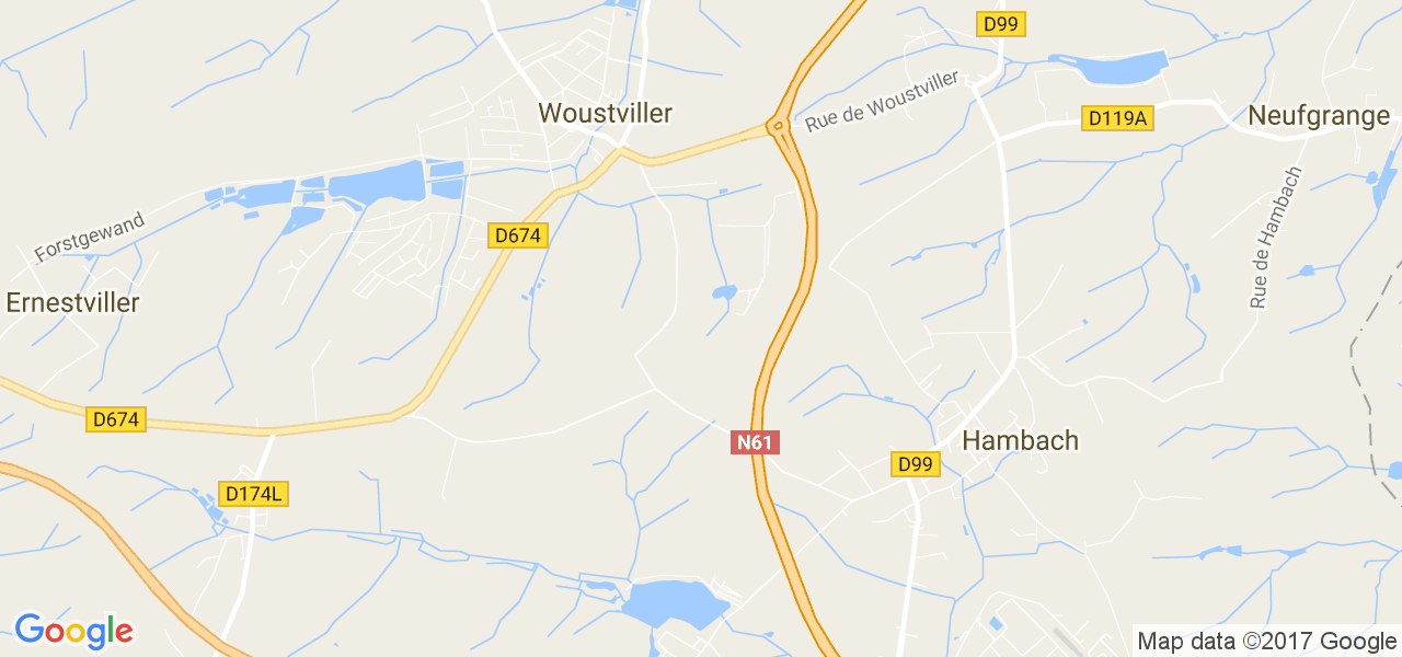 map de la ville de Woustviller