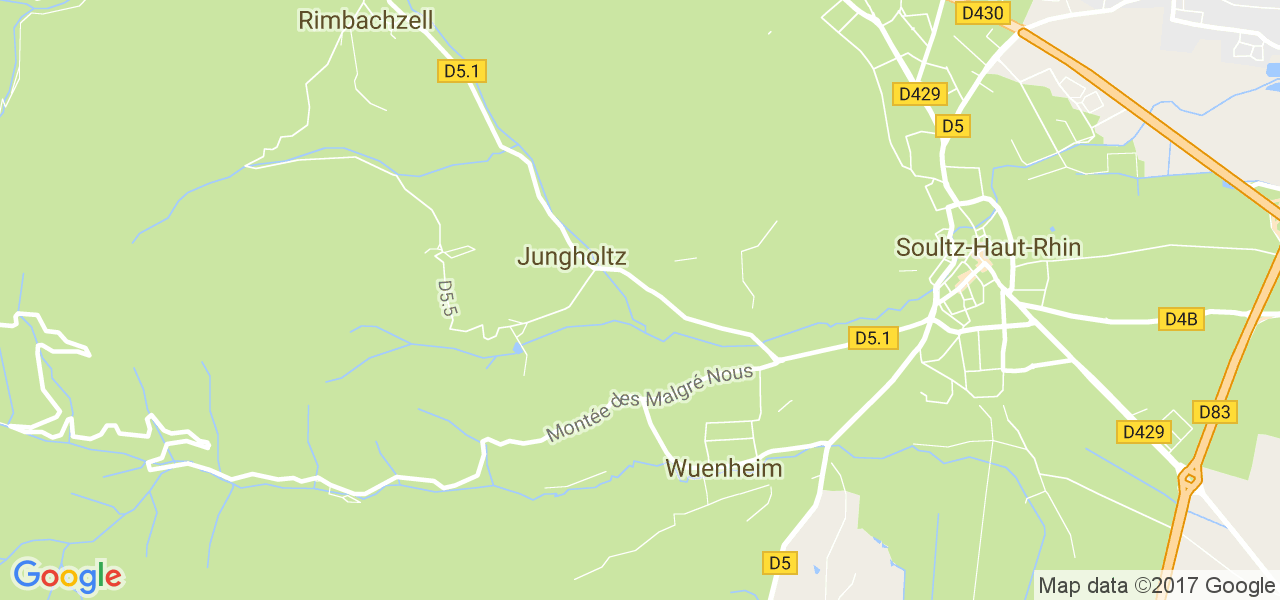 map de la ville de Wuenheim