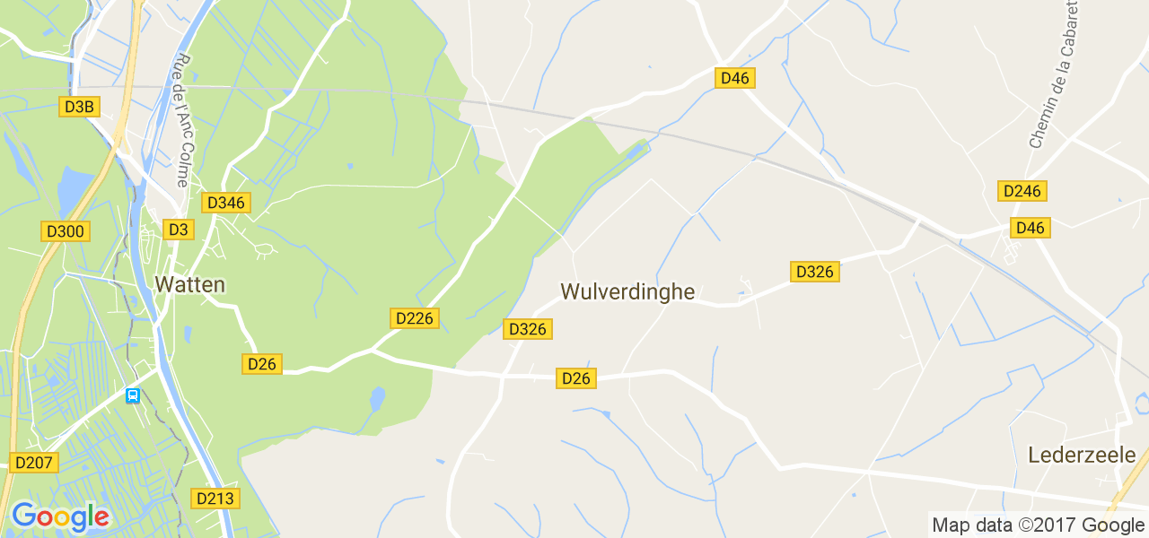 map de la ville de Wulverdinghe