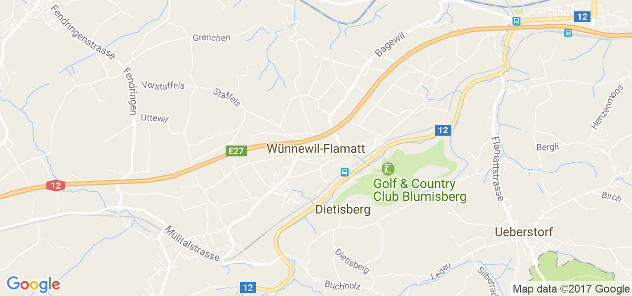 map de la ville de Wünnewil-Flamatt