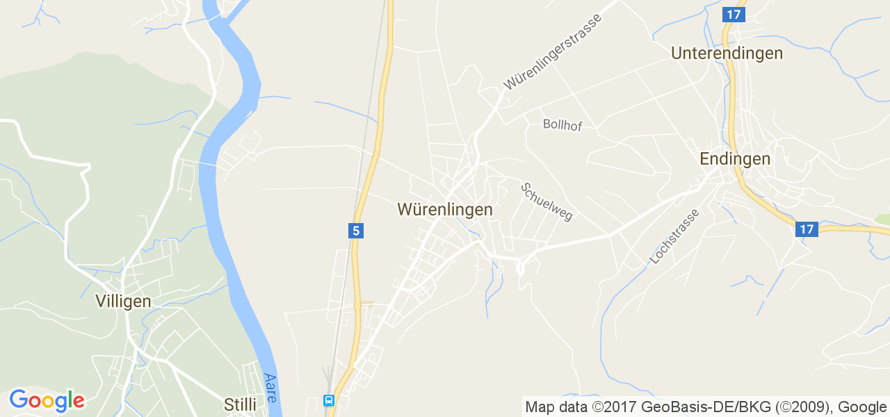 map de la ville de Würenlingen