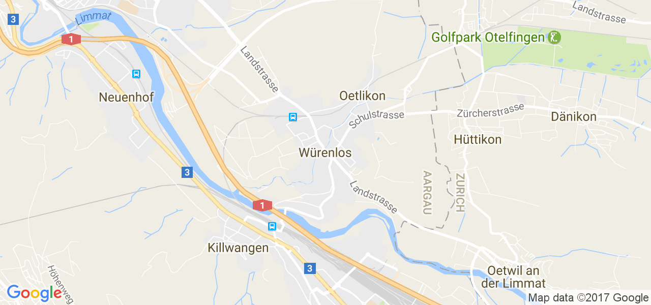 map de la ville de Würenlos