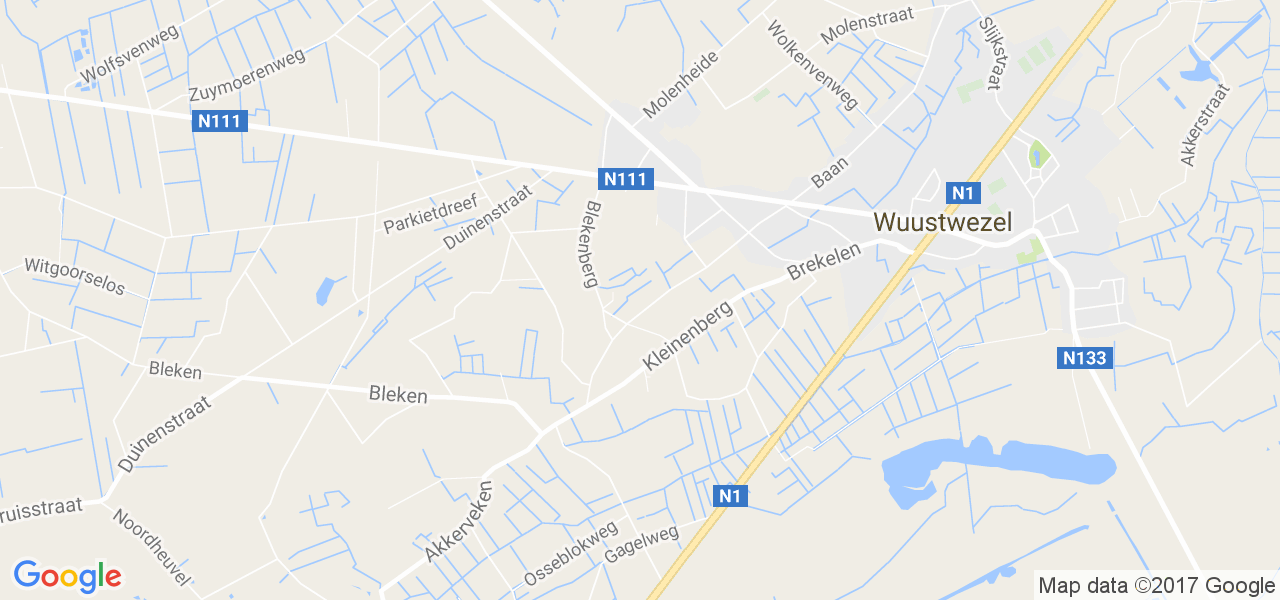 map de la ville de Wuustwezel