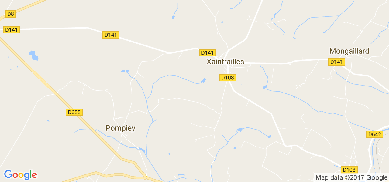 map de la ville de Xaintrailles