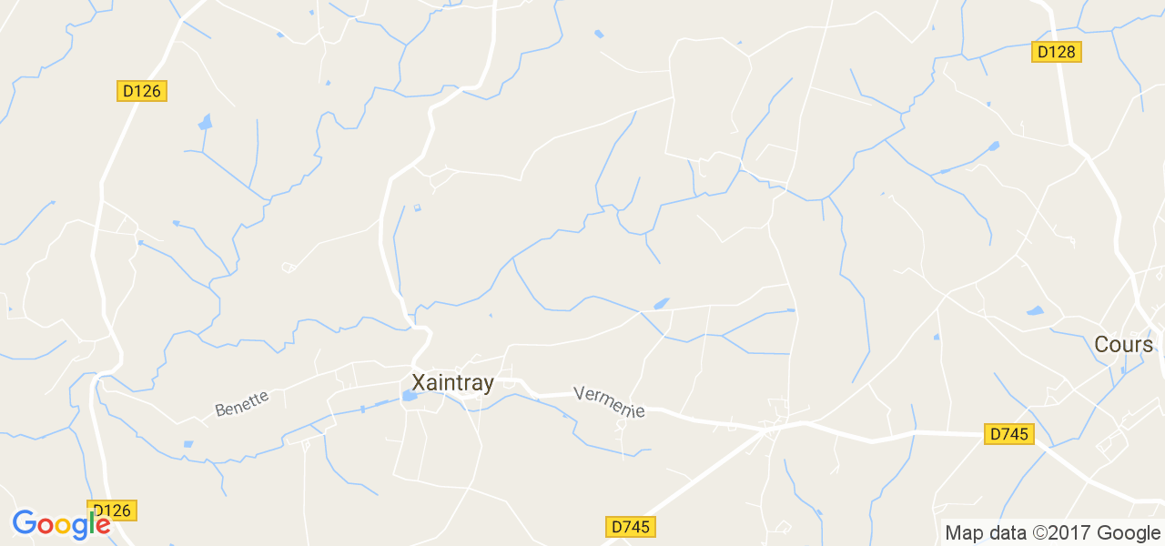 map de la ville de Xaintray