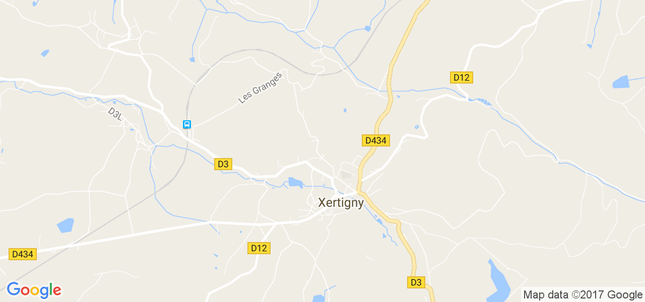 map de la ville de Xertigny