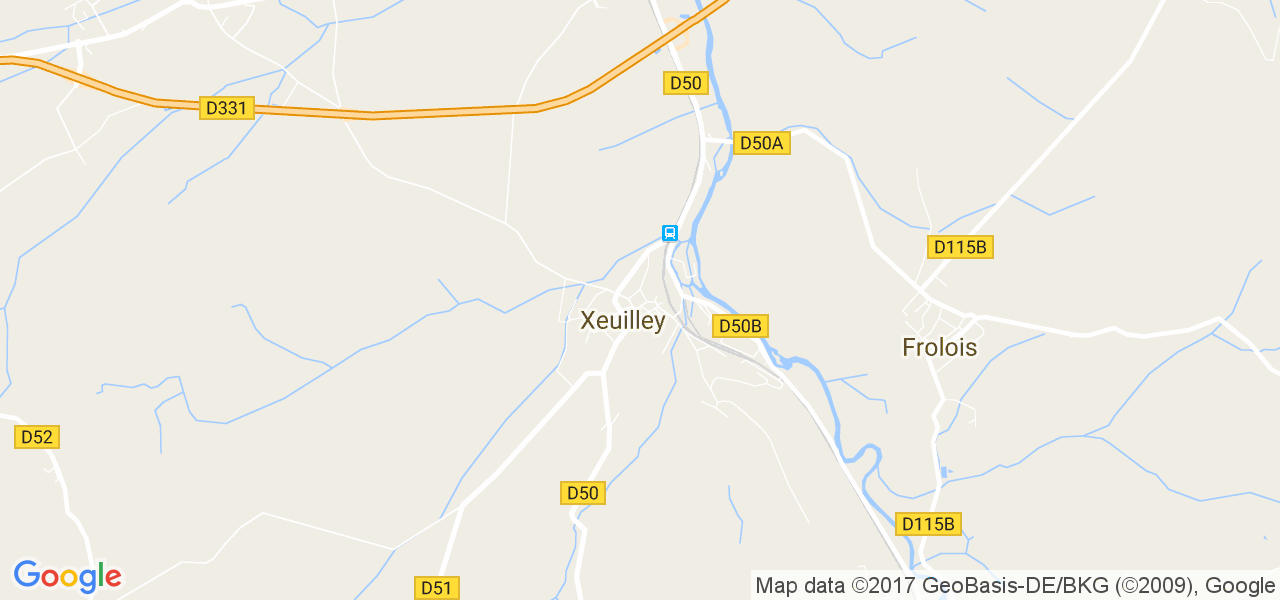 map de la ville de Xeuilley