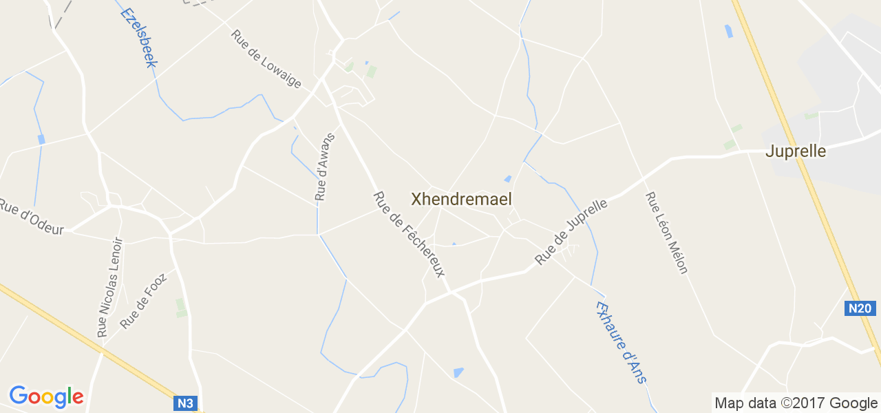 map de la ville de Xhendremael