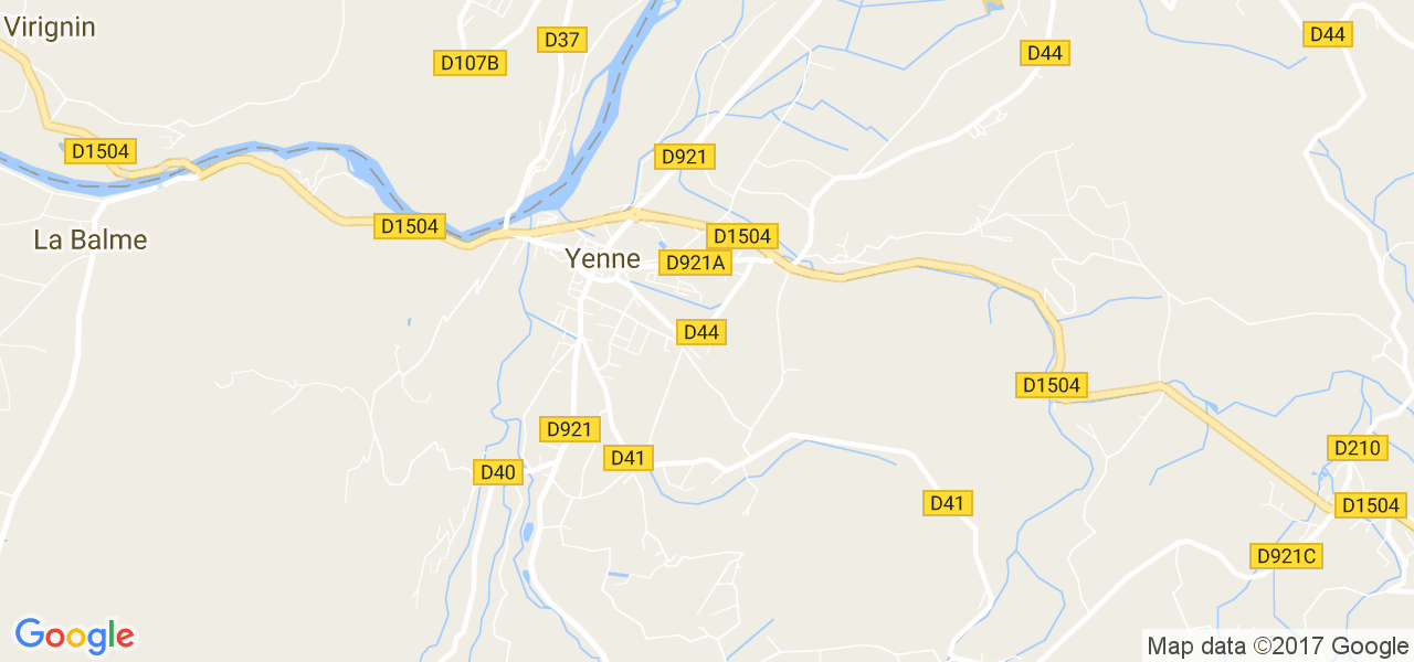 map de la ville de Yenne