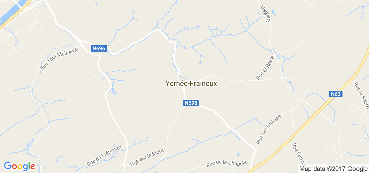 map de la ville de Yernée-Fraineux