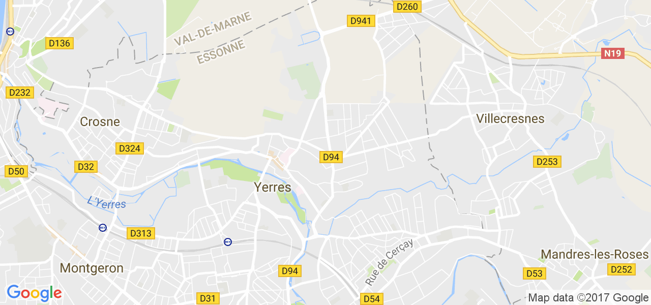 map de la ville de Yerres