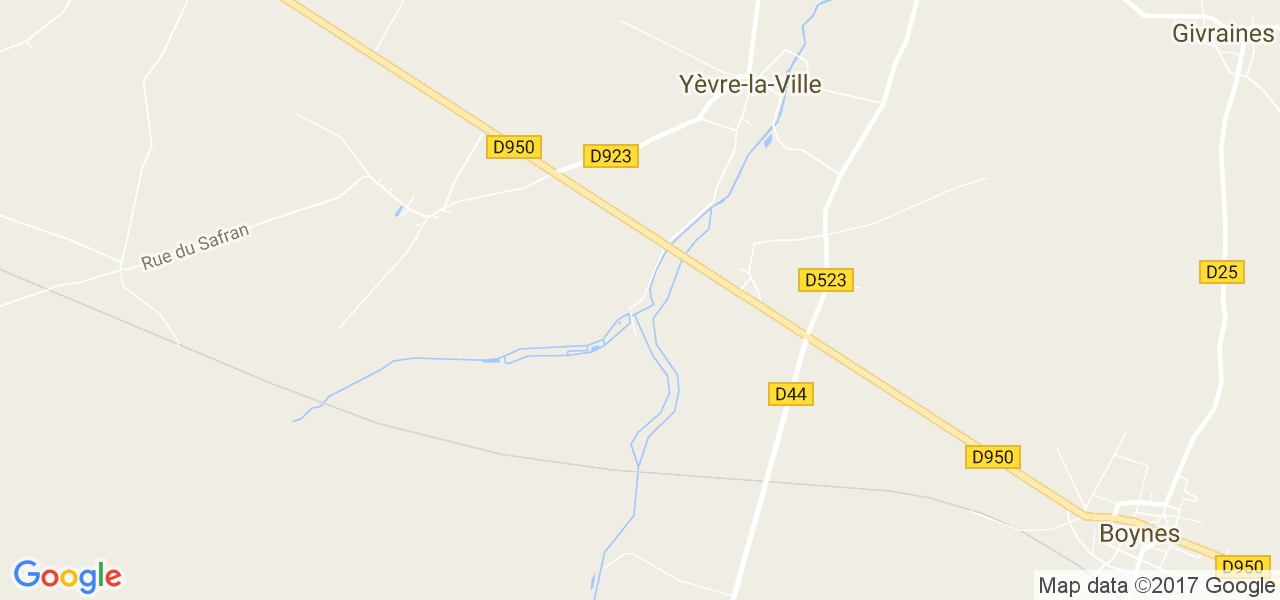 map de la ville de Yèvre-la-Ville