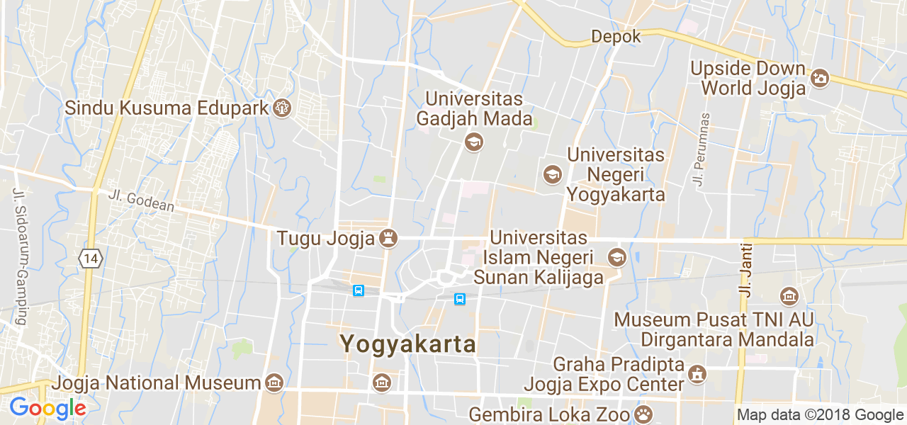 map de la ville de Yogyakarta