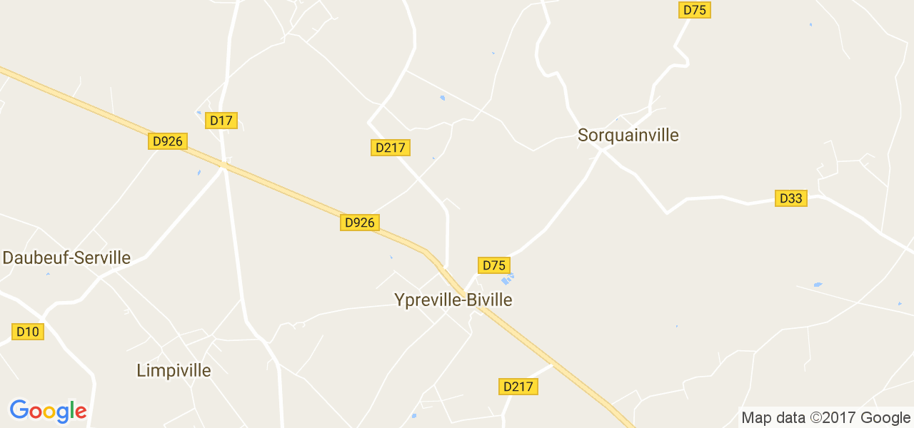 map de la ville de Ypreville-Biville