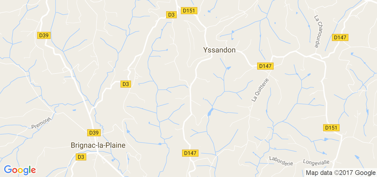map de la ville de Yssandon