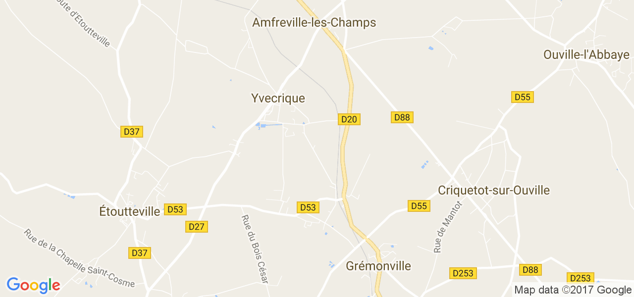 map de la ville de Yvecrique