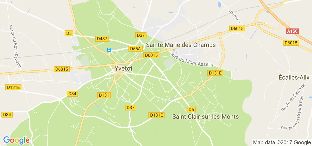 map de la ville de Yvetot