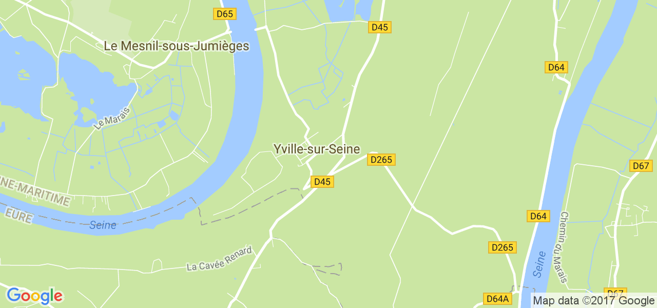 map de la ville de Yville-sur-Seine