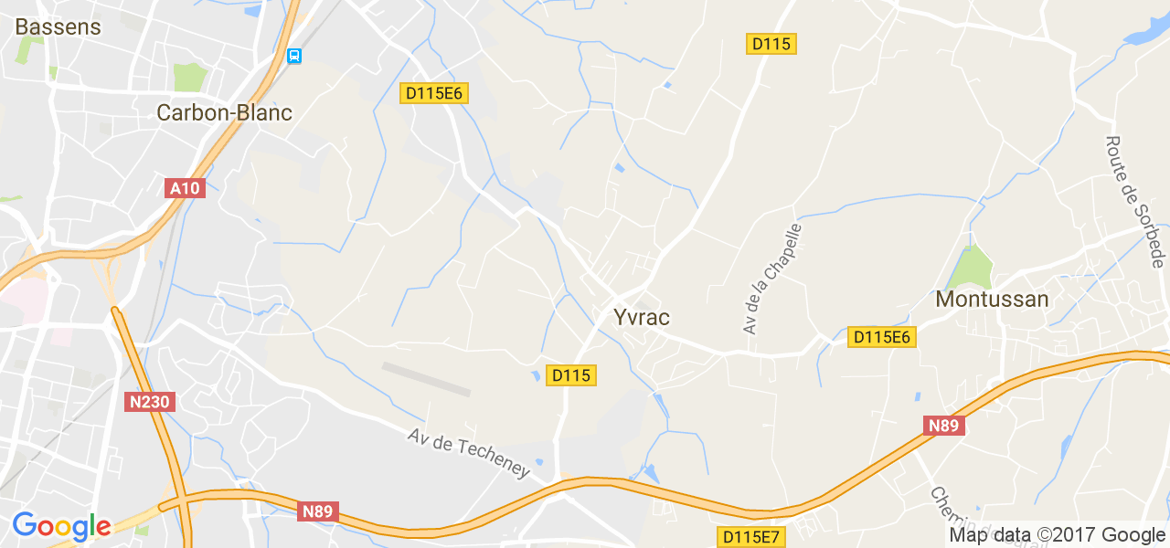 map de la ville de Yvrac