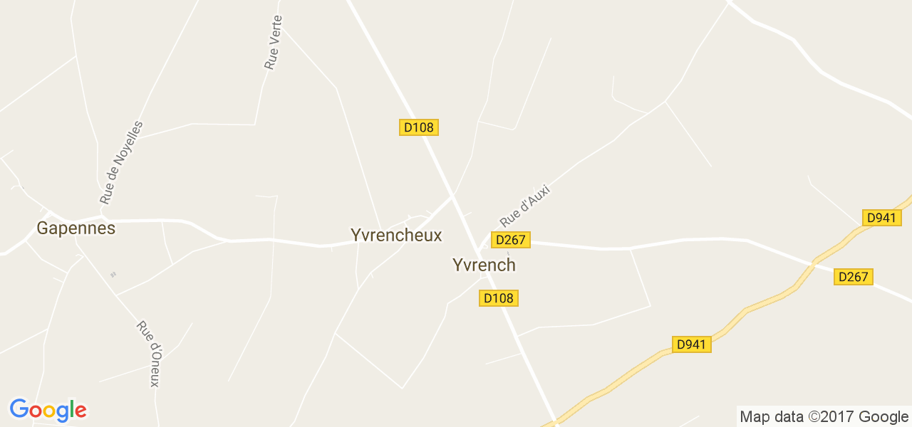 map de la ville de Yvrench