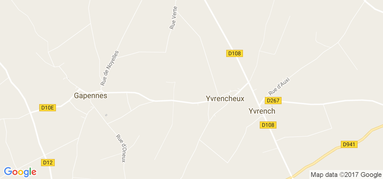 map de la ville de Yvrencheux