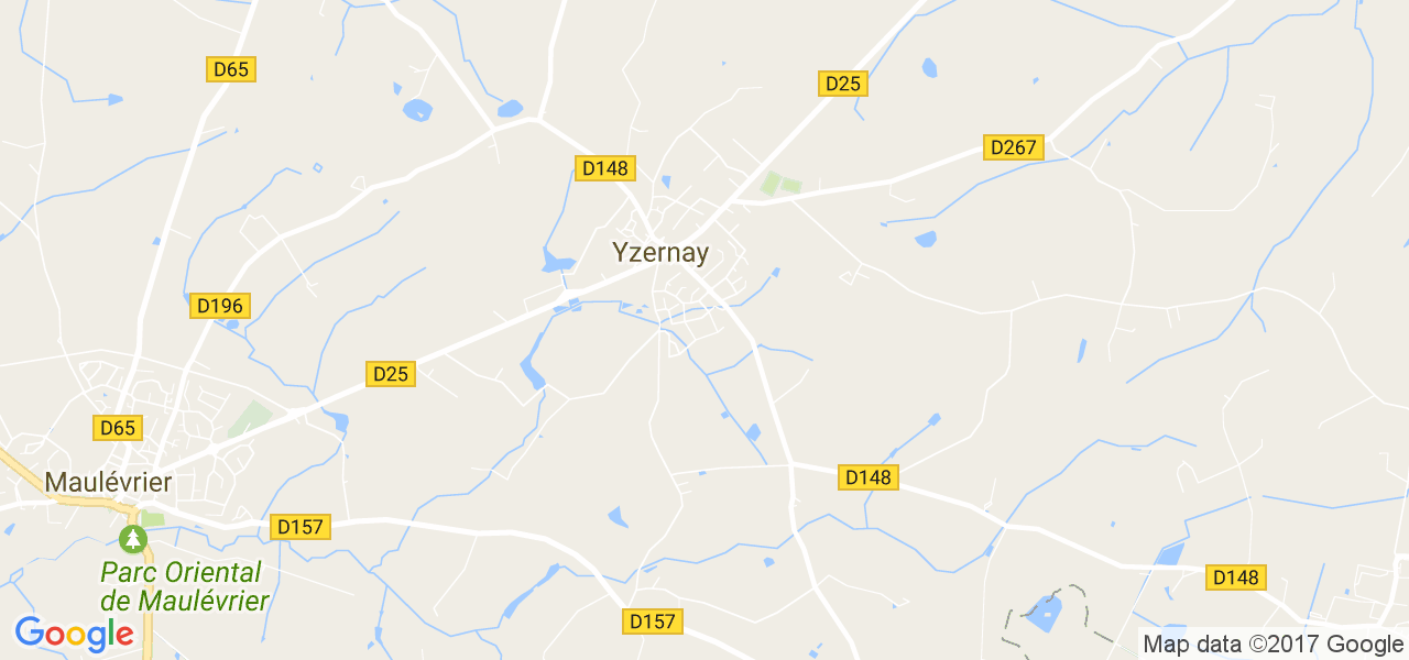 map de la ville de Yzernay