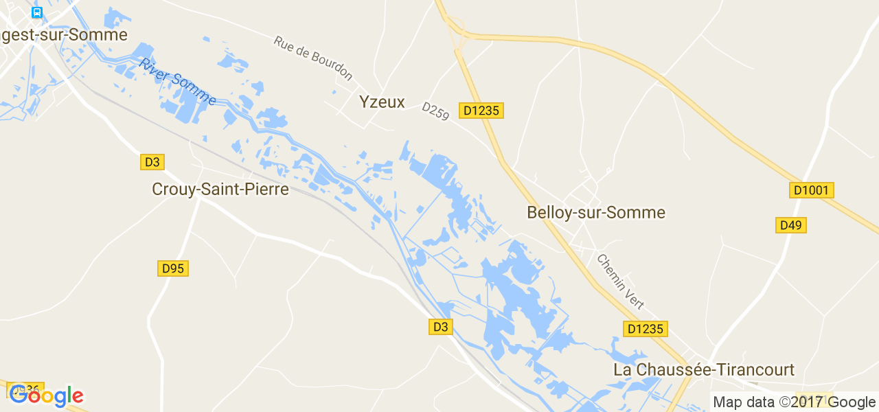 map de la ville de Yzeux