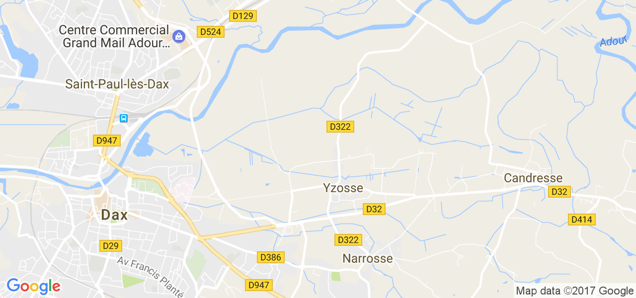 map de la ville de Yzosse