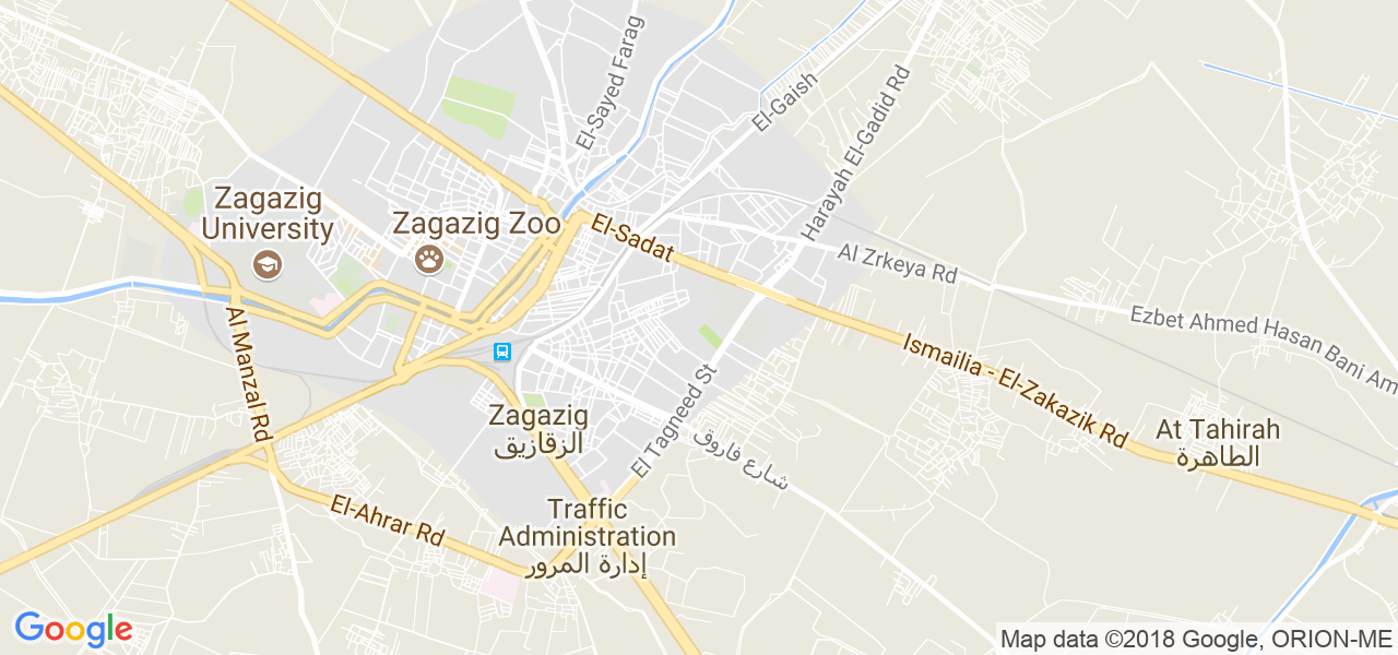 map of the city of Zagazig