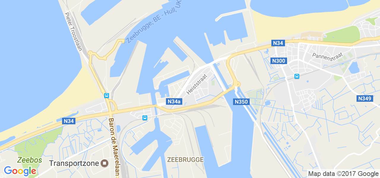 map de la ville de Zeebrugge