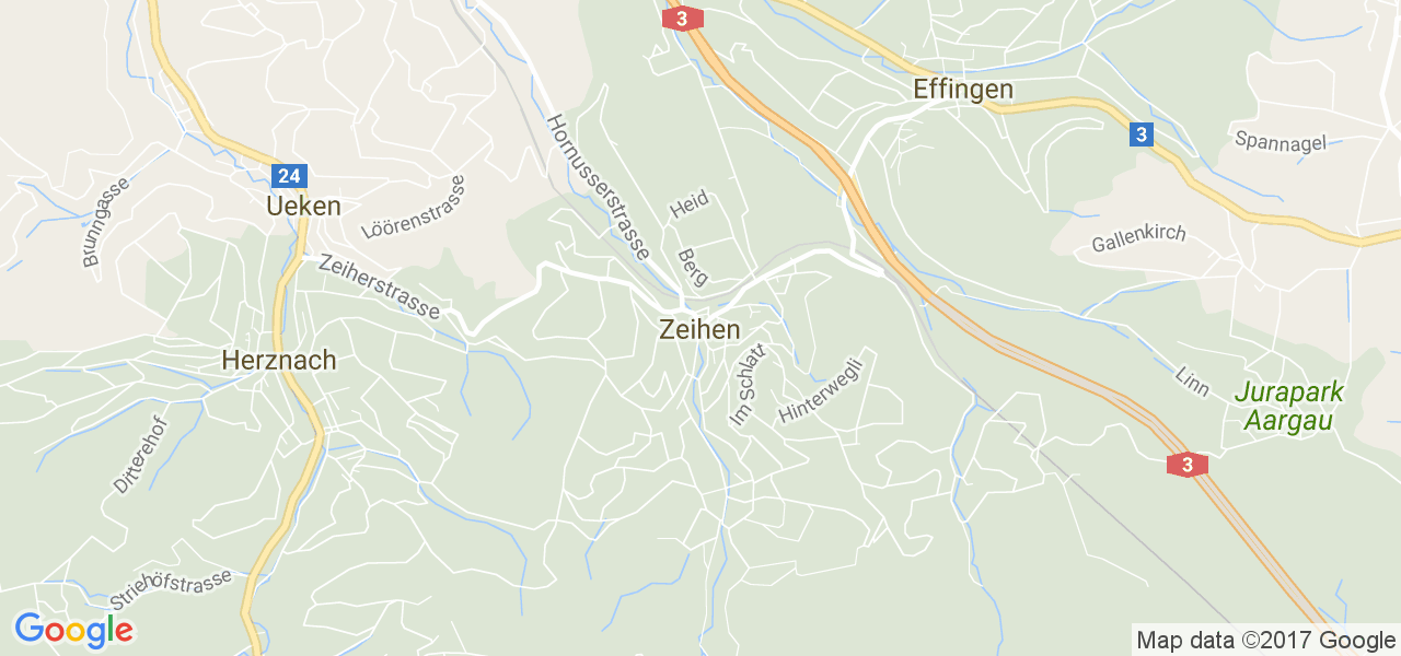 map de la ville de Zeihen