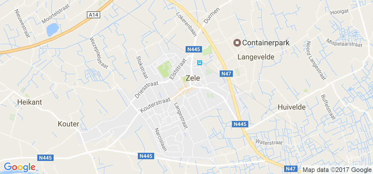 map de la ville de Zele