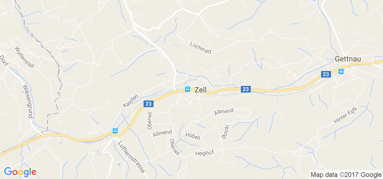 map de la ville de Zell