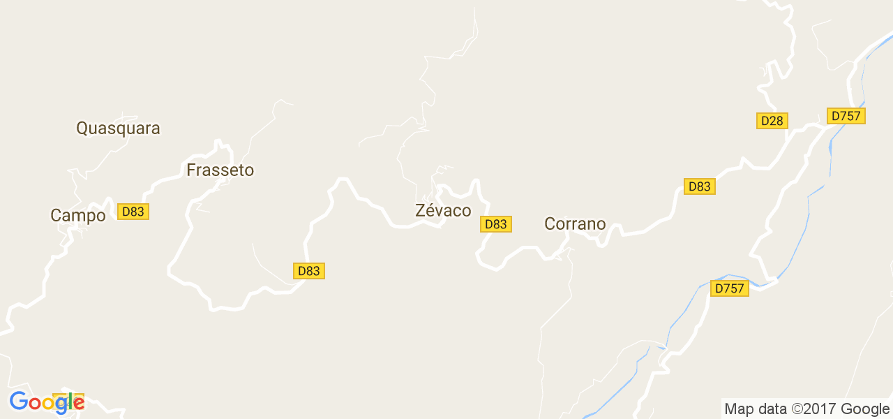 map de la ville de Zévaco