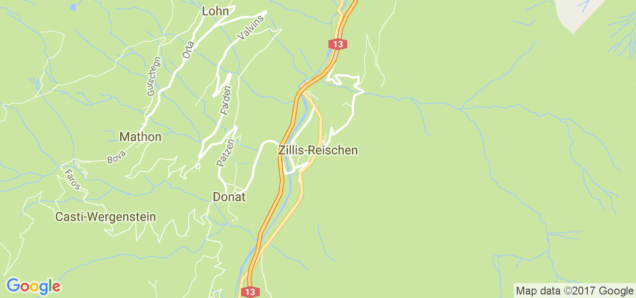 map de la ville de Zillis-Reischen