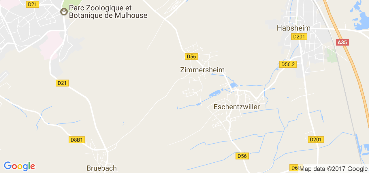 map de la ville de Zimmersheim