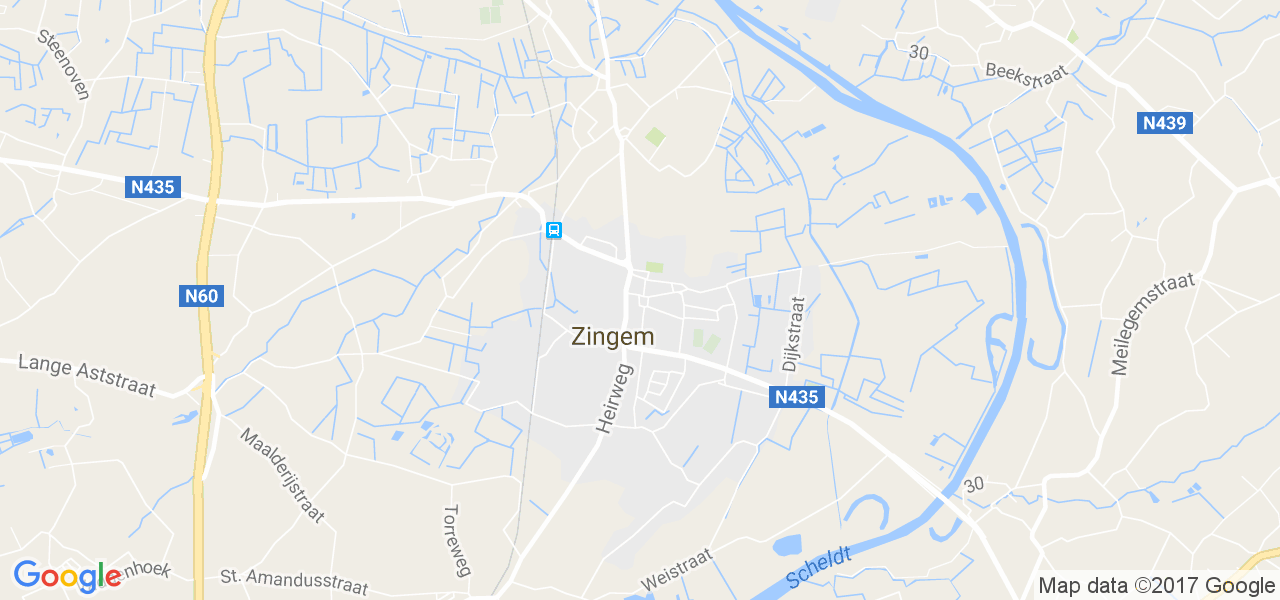 map de la ville de Zingem